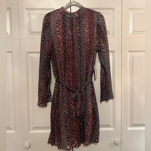 Eloquii size 18/20 pleated multi animal print swing dress with removable belt